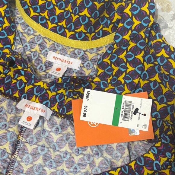 Refinery29 Women’s Printed Pajama PJ Sleep Set – Size Large – New with Tags - Picture 2 of 5